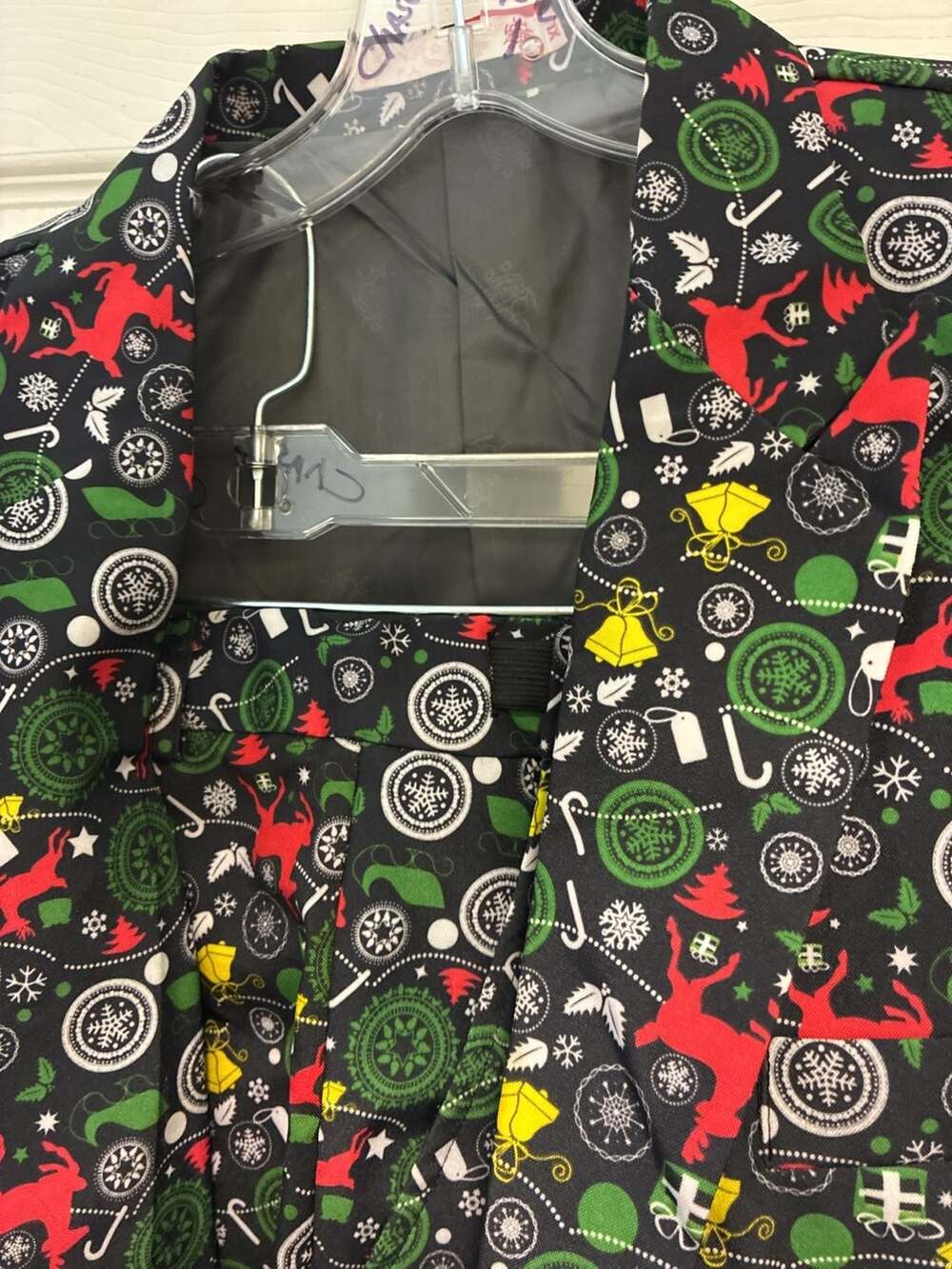You Look Ugly Today Mens Reindeer and Snowflake Print Christmas Suit Set